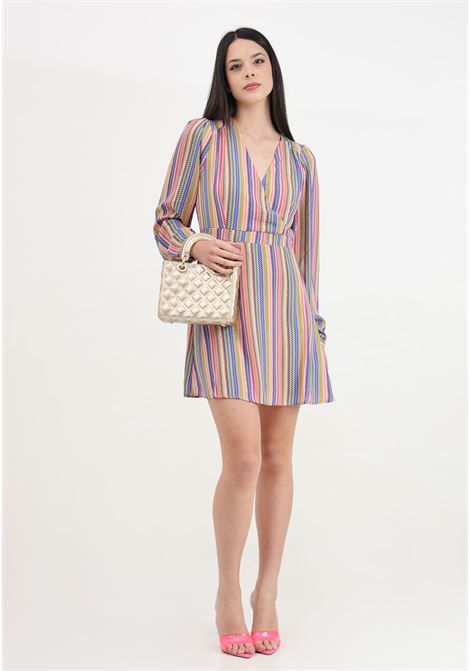 Multicolor short dress for women with zig-zag pattern ONLY | 15284372Begonia Pink